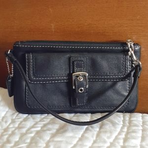 Coach Black Leather Wristlet